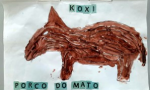 Atividade de pesquisa escolar na aldeia Ribeirão Silveira