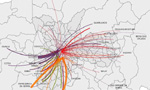 Elaboração Cartográfica: Elaboração do mapa, levantamento e organização dos dados por Lívia M. Fioravanti. Levantamento em campo realizado pela autora nos arredores das bases do iFood Pedal. O mapa representa o distrito ou município de moradia de 210 trabalhadores, que realizam entregas e/ou retiram bicicletas compartilhadas nas regiões da Paulista (base iFood Pedal da Rua Augusta), de Pinheiros (bases Rua Cardeal Arcoverde e Largo da Batata); do Itaim (base da Rua Pequetita) e de Moema (Rua Canário).